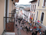 Calle Chile gezien vanuit onze kamer